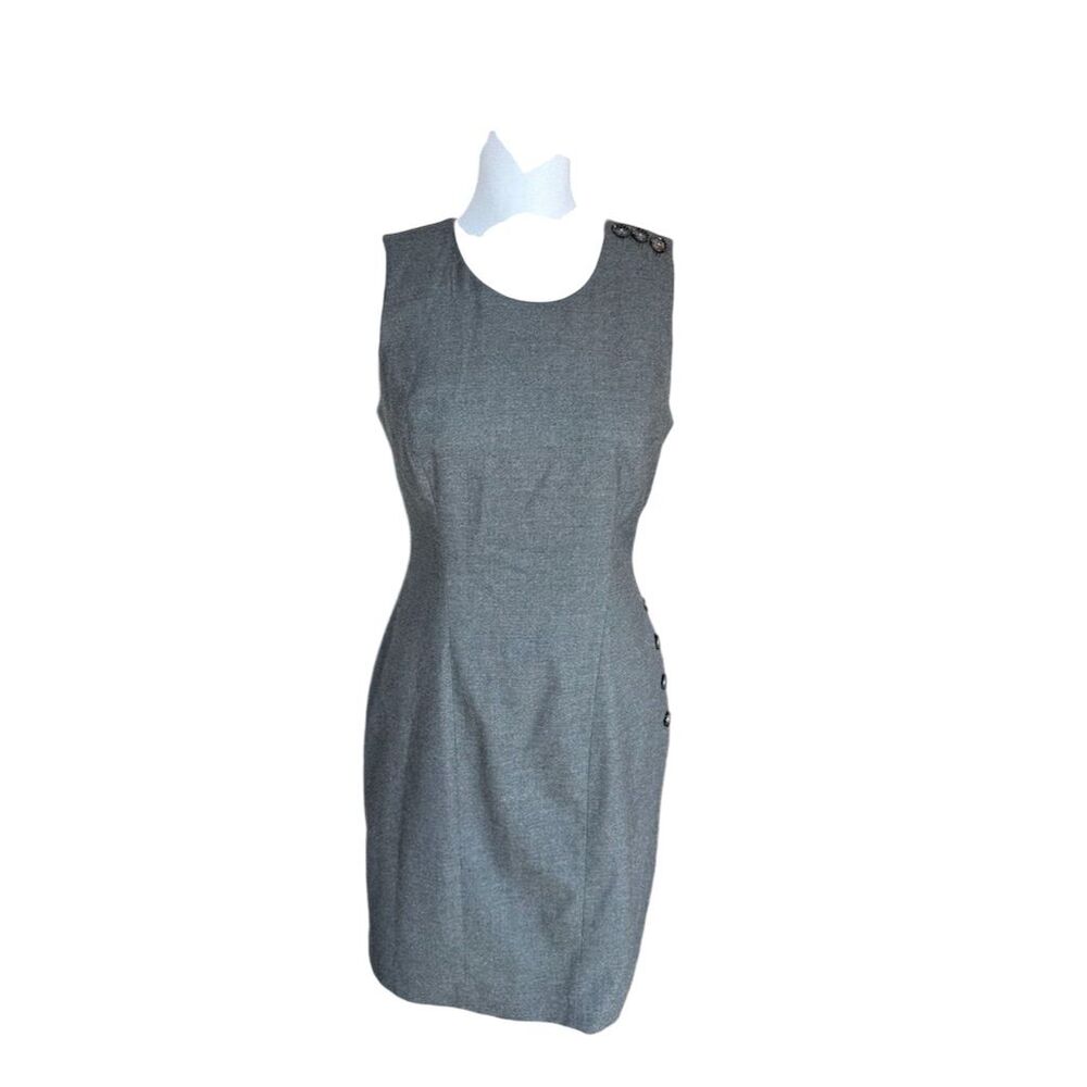 Banana Republic Women's Petite Size 2 Gray Sheath Knee Length Dress